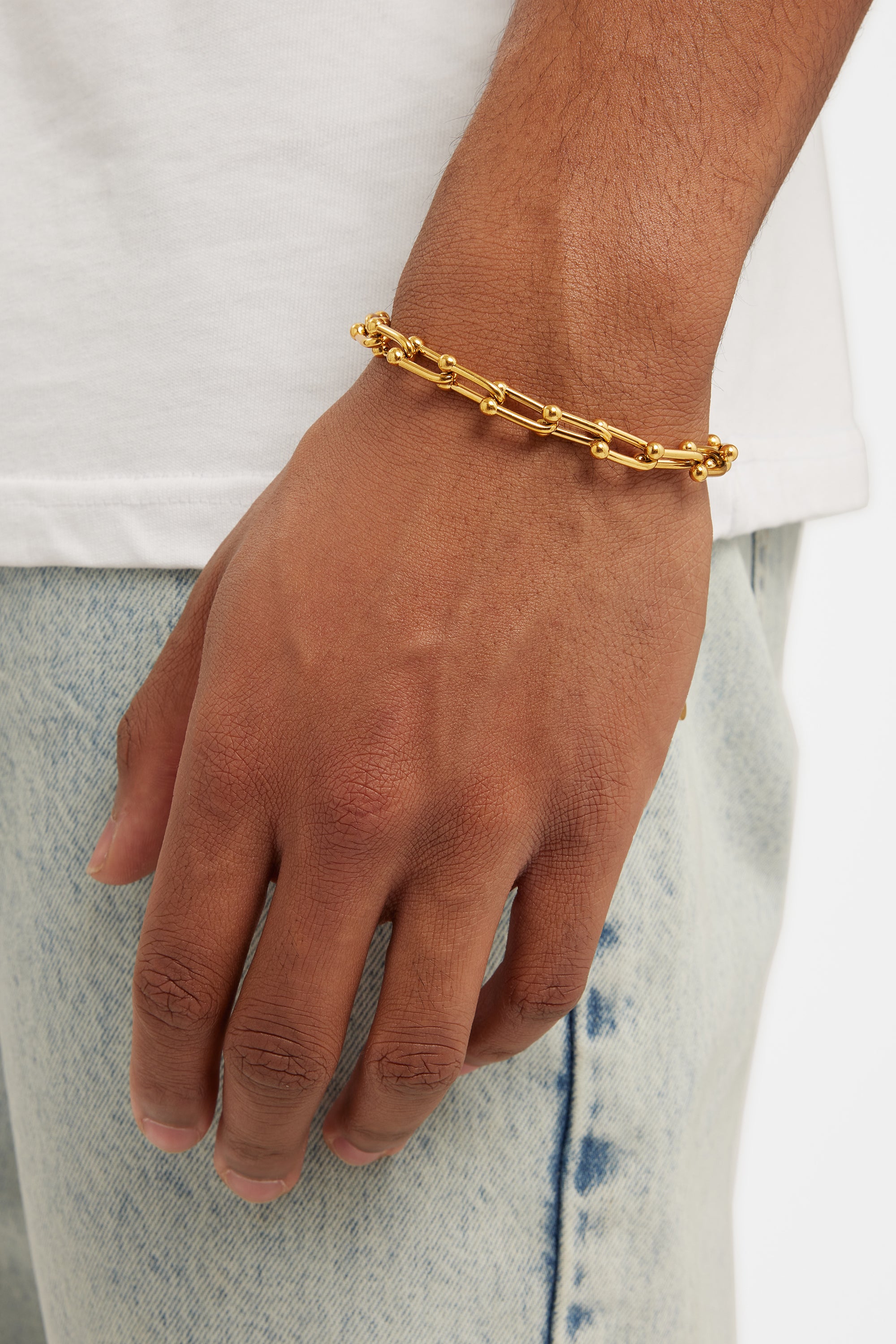 Industrielles Gliederarmband - Gold
